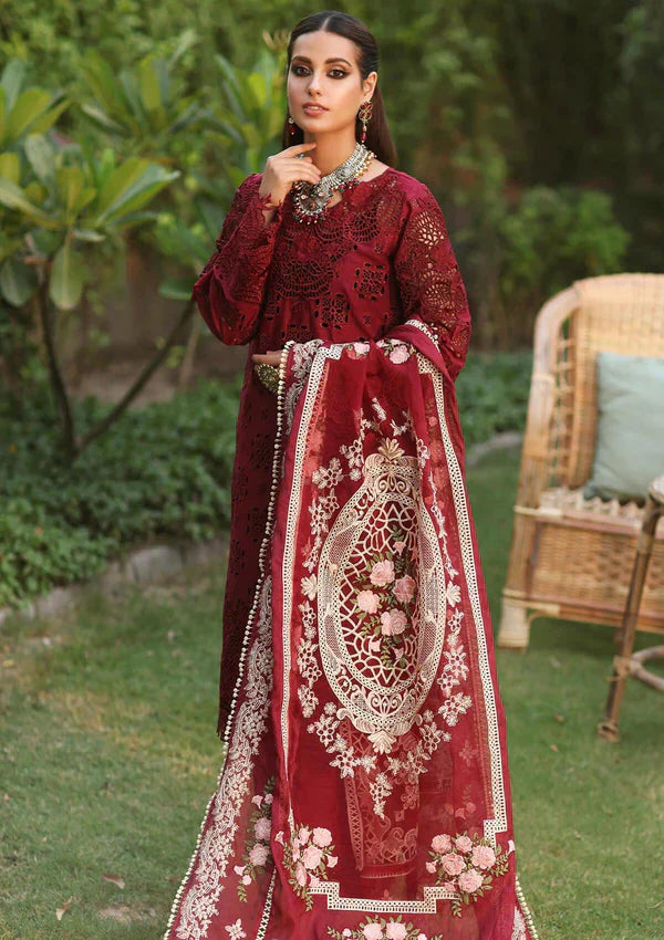 3 Piece Unstitched - Embroidered Chikankari Lawn Cotton | KAHF (STITCHED)