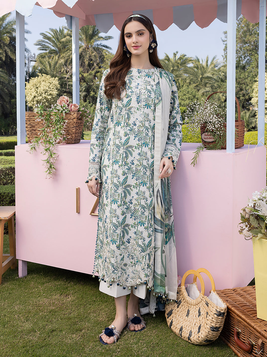 3 Piece Digital Printed Cotton Lawn By Izel - UNSTITCHED