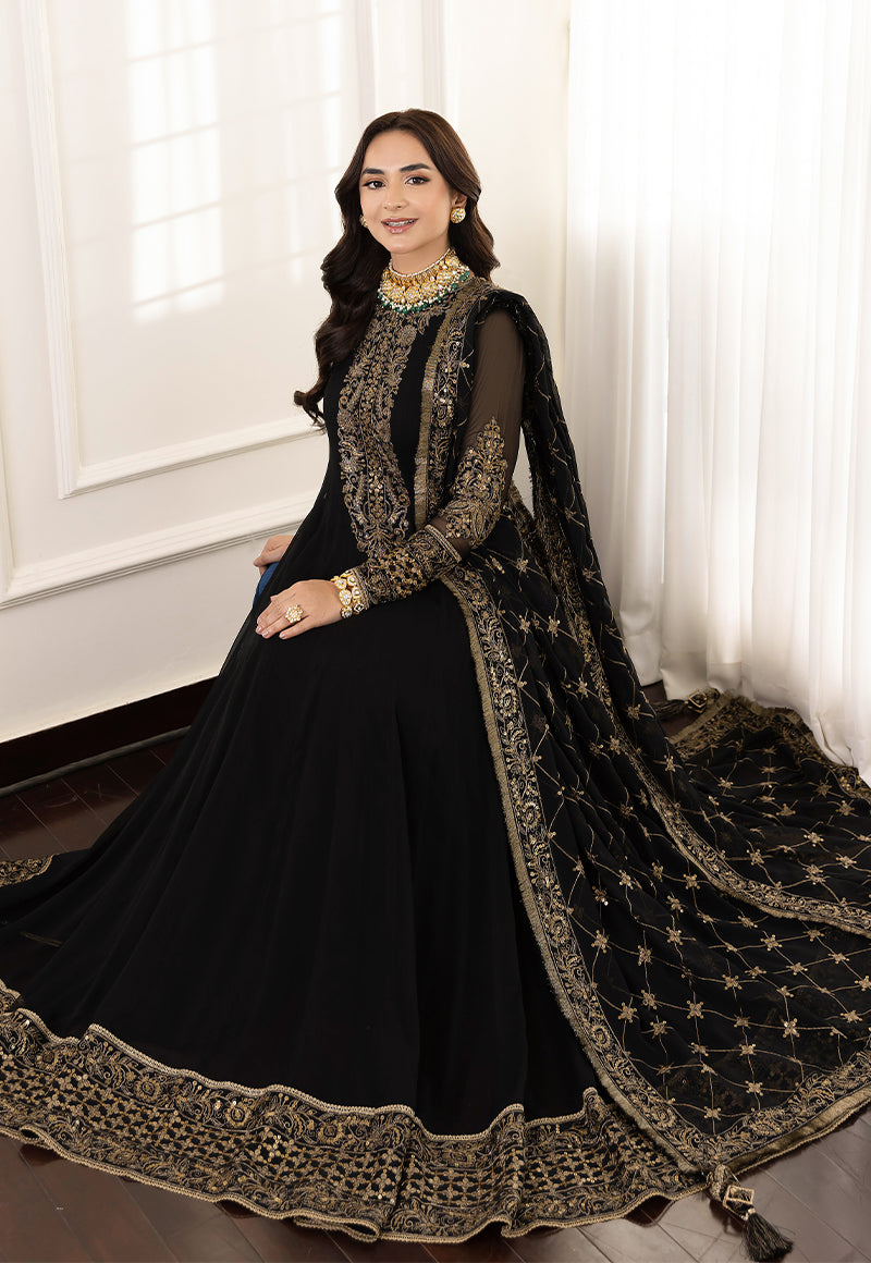 3 Piece Stitched MZD-184 - Embroidered Chiffon | AsimJofa