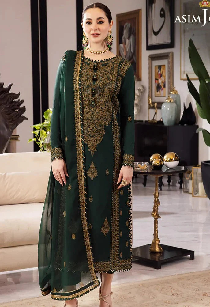 3 Piece Unstitched - Embroidered Chiffon PN-001 | Asim Jofa