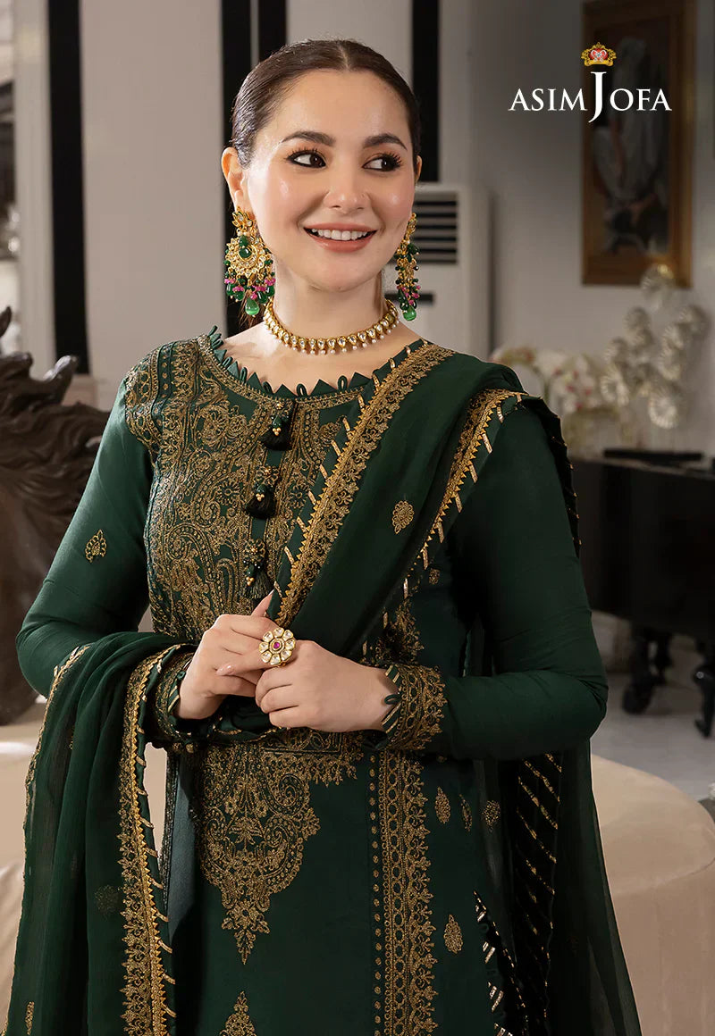 3 Piece Stitched - Embroidered Chiffon | Asim Jofa