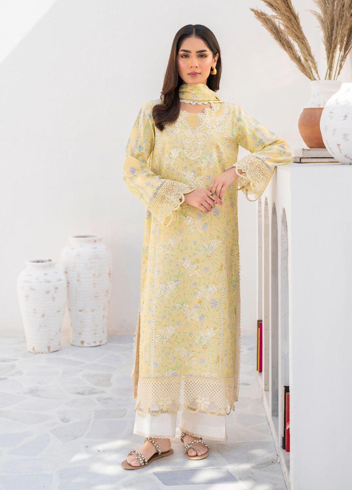 Shezlin by Aabyaan Embroidered Chikankari Unstitched 3 Piece ABY24S AR-03 Soha - Summer Collection