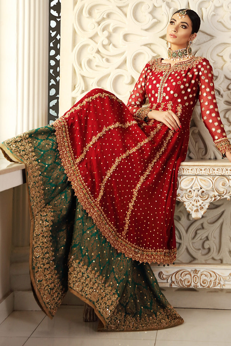 Crimson Red By Aisha Imran - STITCHED