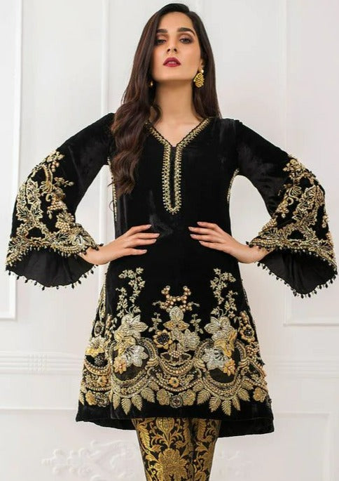 3 Piece Stitched - Sequins Embroidered Velvet Embellished MZ-125 | Mina Hassan (STITCHED)