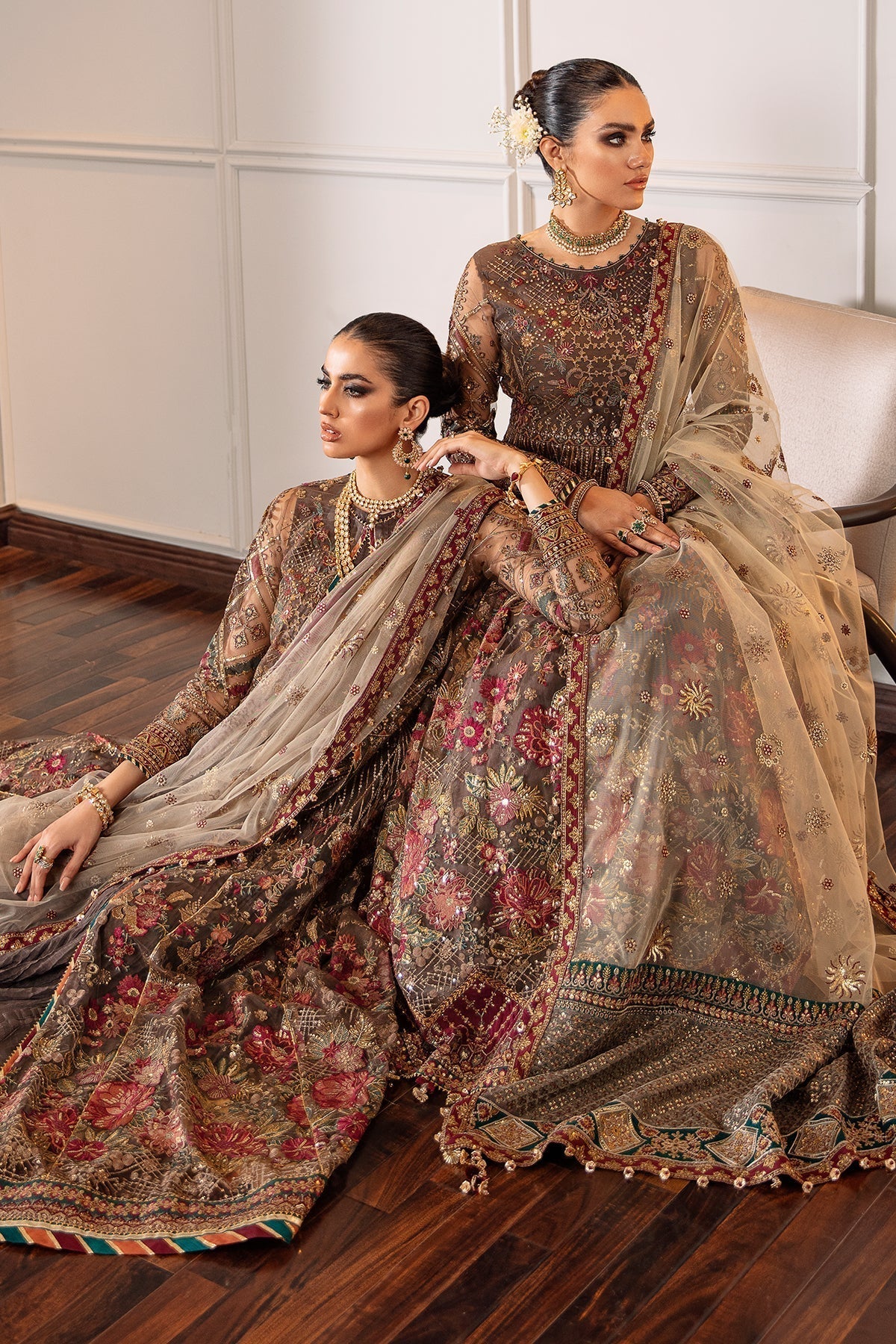 Embroidered Net By Baroque - UNSTITCHED