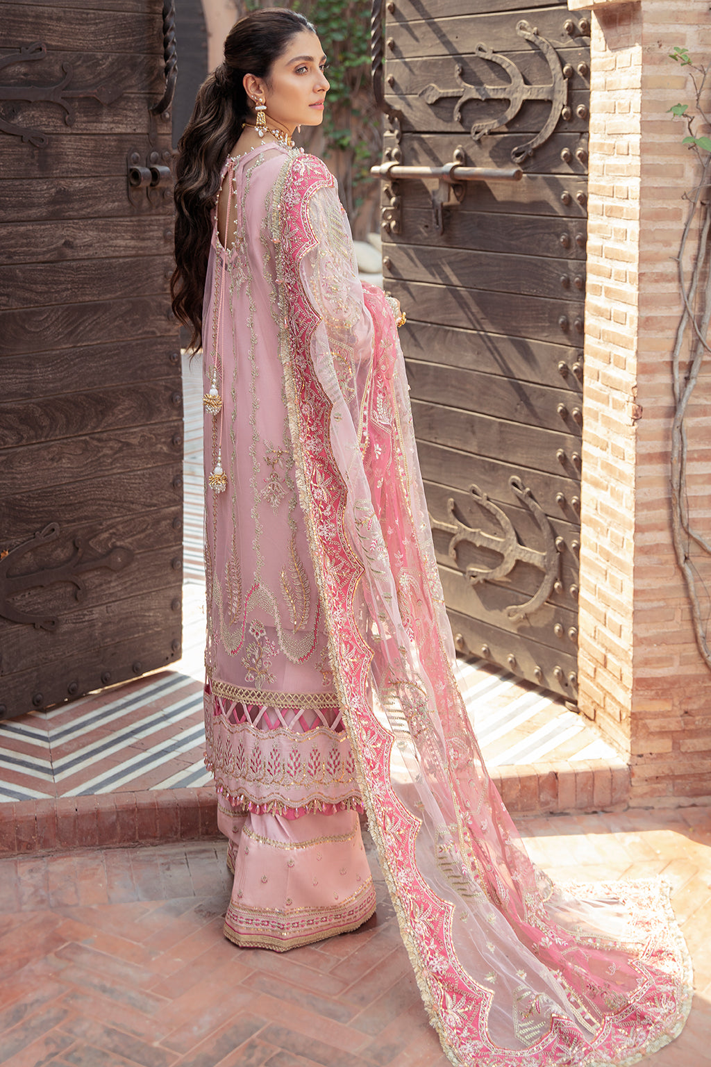 3 Piece Unstitched - Embroidered Poly Net Hand Embellished | Afrozeh