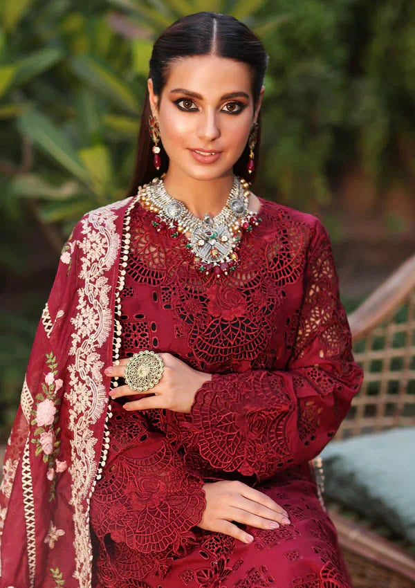 3 Piece Unstitched - Embroidered Chikankari Lawn Cotton | KAHF