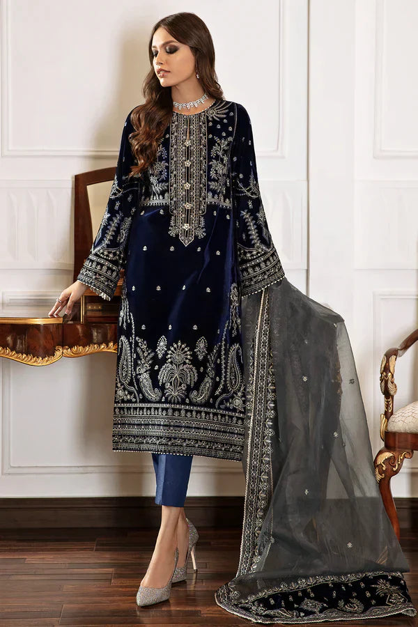 3 Piece Stitched - Embroidered with Handwork ZN-20 | BAROQUE