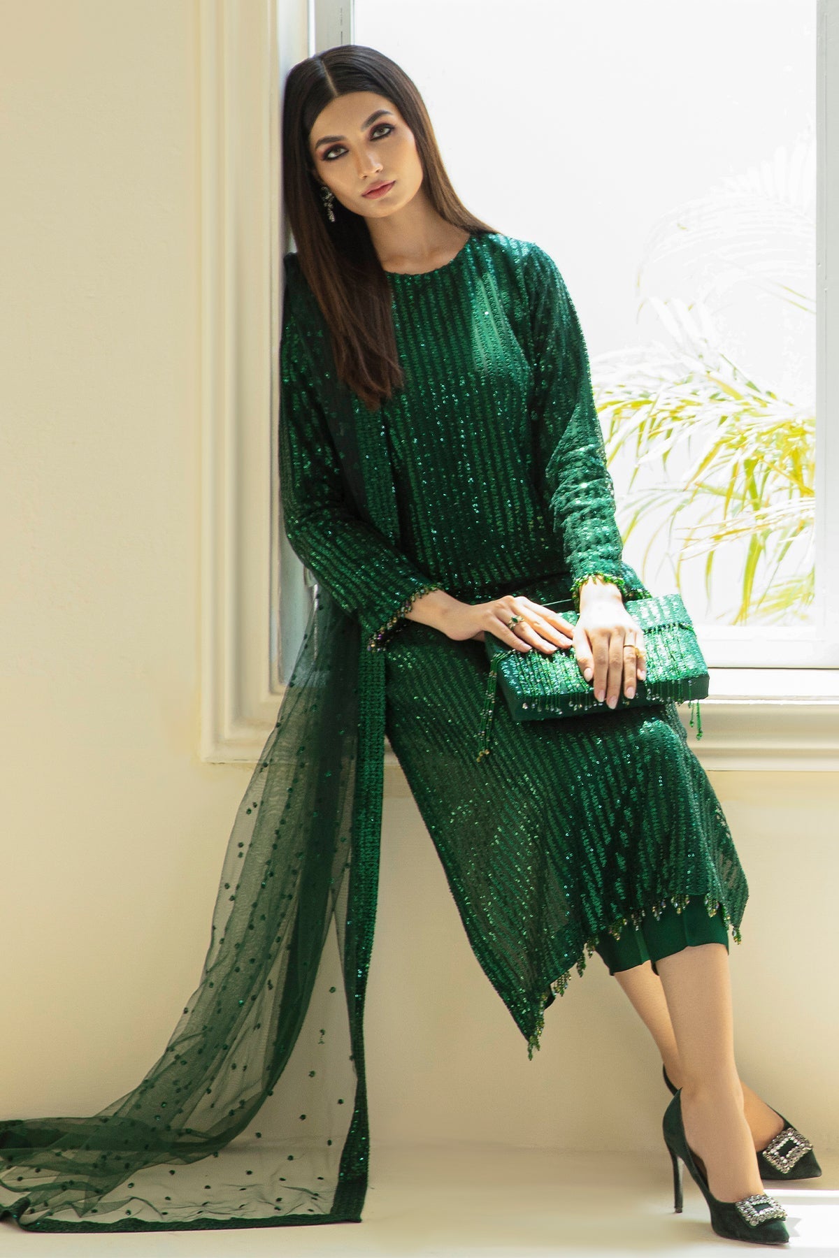 Embroidered Net By Baroque - UNSTITCHED