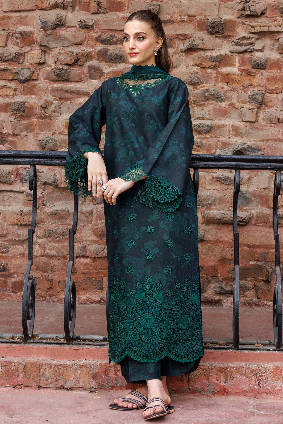 3 Piece Digital Printed Embroidered Lawn by Farasha - UNSTITCHED