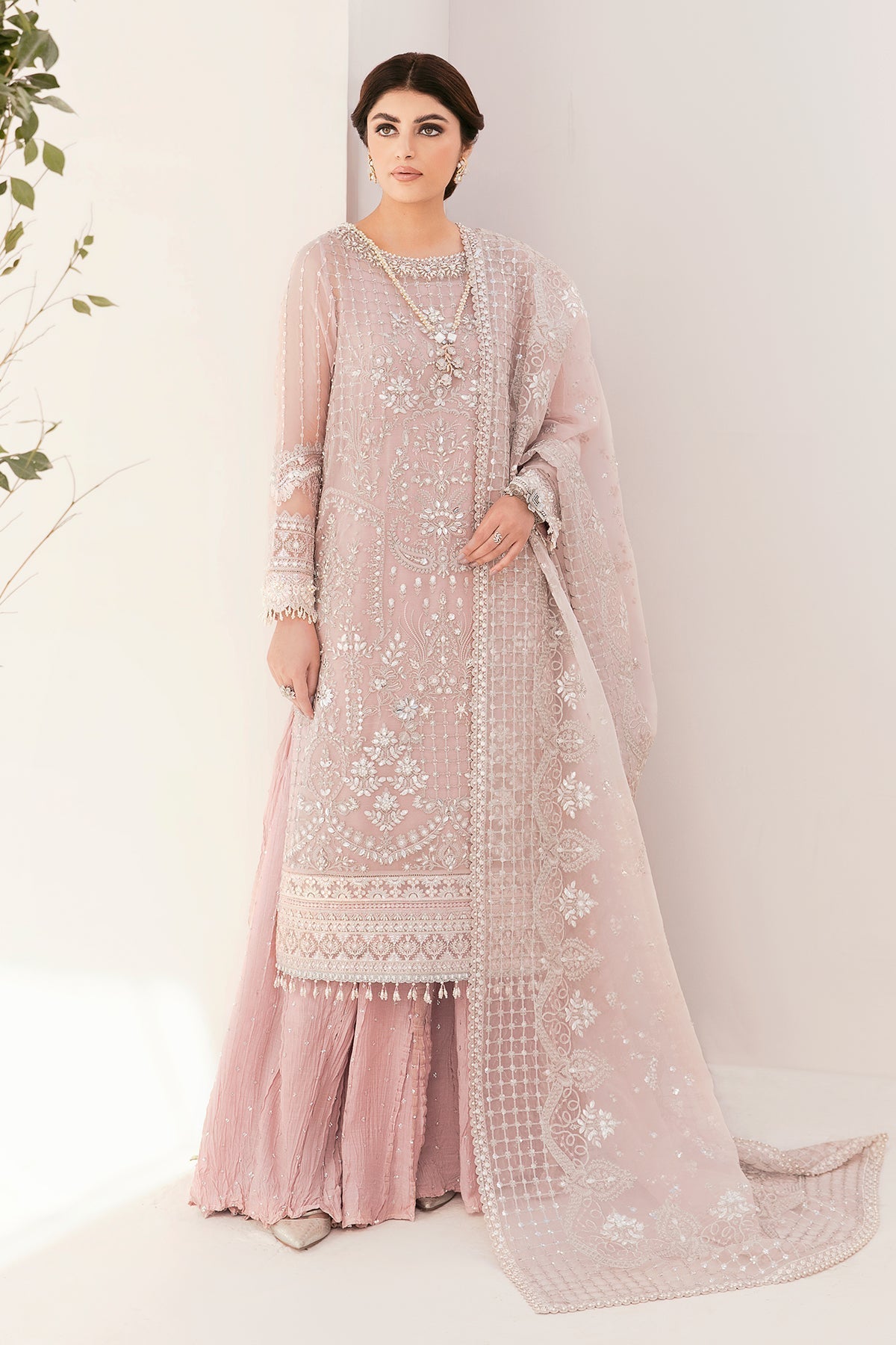 Embroidered Chiffon By Baroque - UNSTITCHED