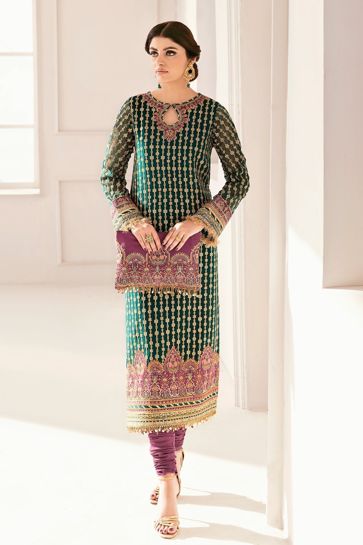 Embroidered Chiffon By Baroque - UNSTITCHED