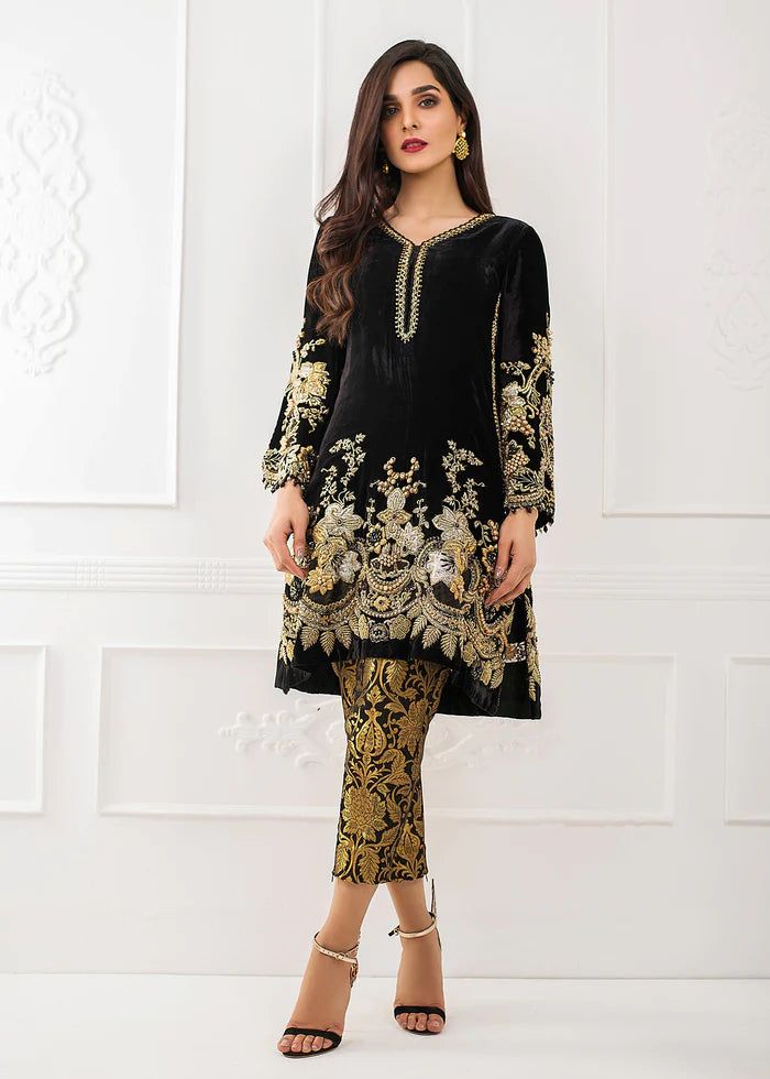 3 Piece Stitched - Sequins Embroidered Velvet Embellished MZ-125 | Mina Hassan (STITCHED)
