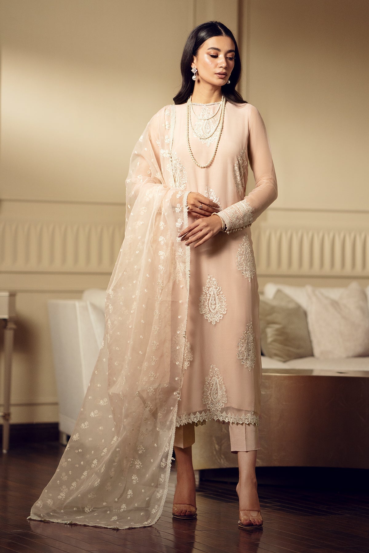 3-Piece Chiffon Suit - Baroque (STITCHED)