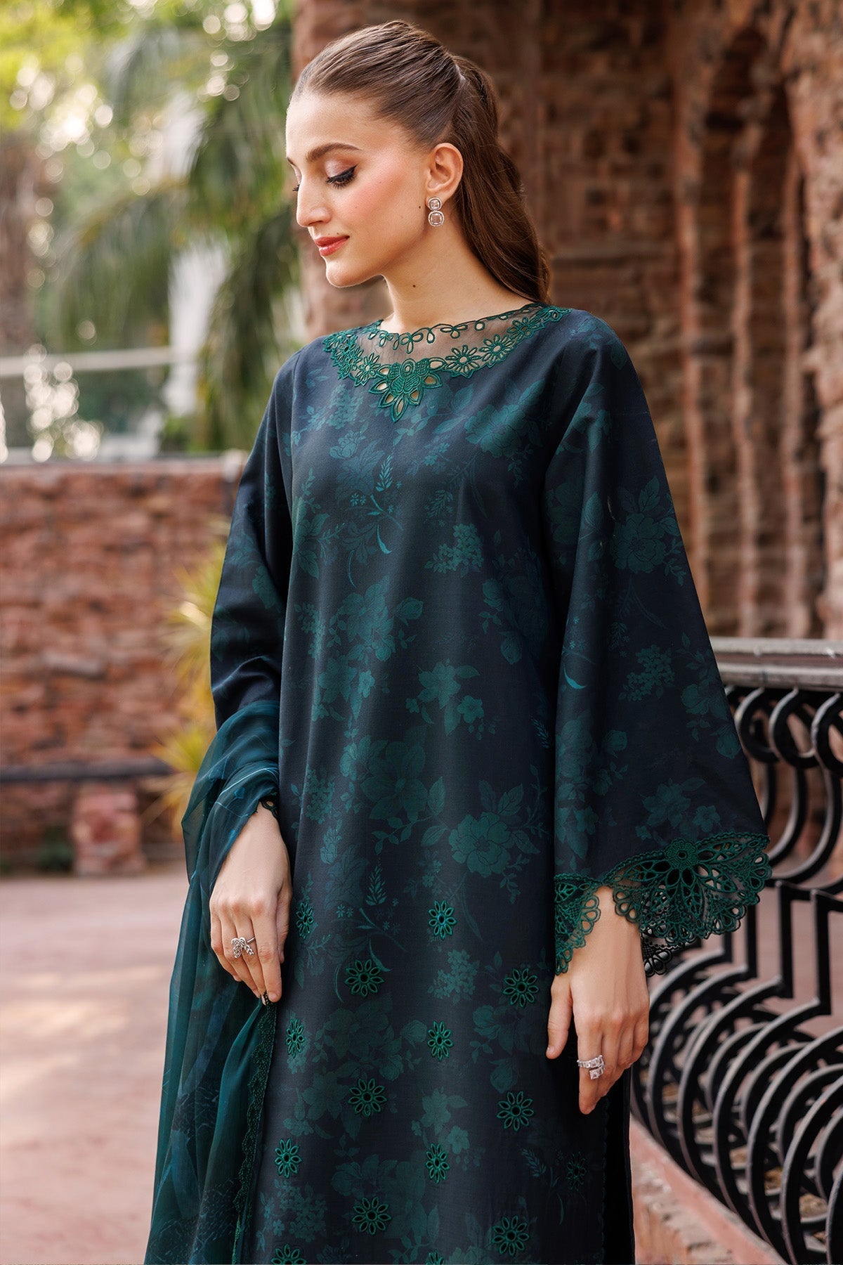 3 Piece Digital Printed Embroidered Lawn By Farasha - UNSTITCHED
