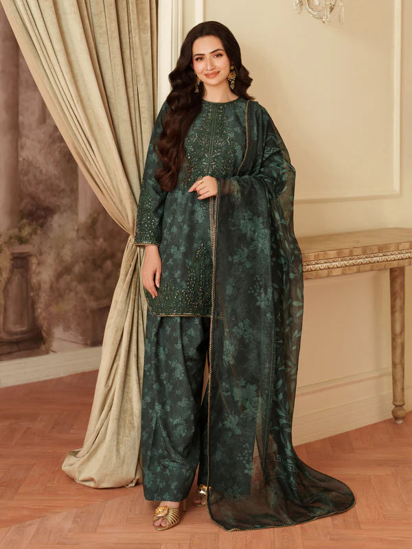 3 Piece Digital Printed Embroidered Lawn by MOHAGNI - UNSTITCHED
