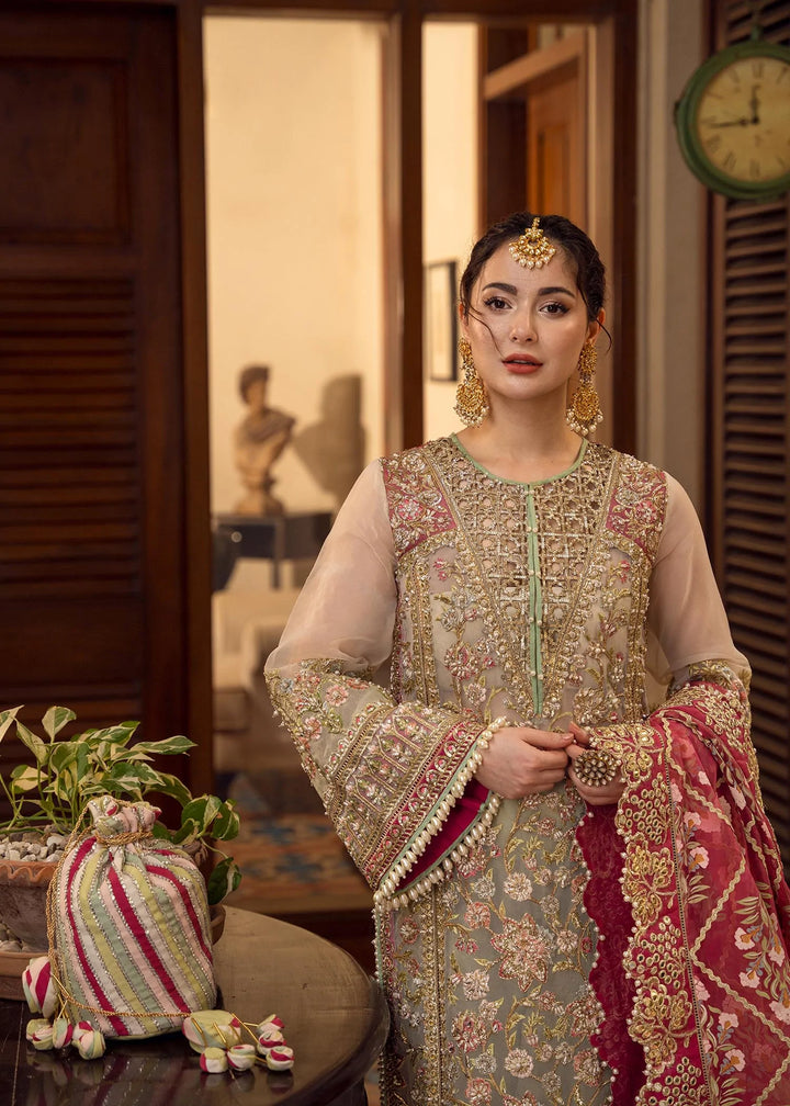 3 piece Unstitched - Embroidered with handwork PS-160 | Crimson