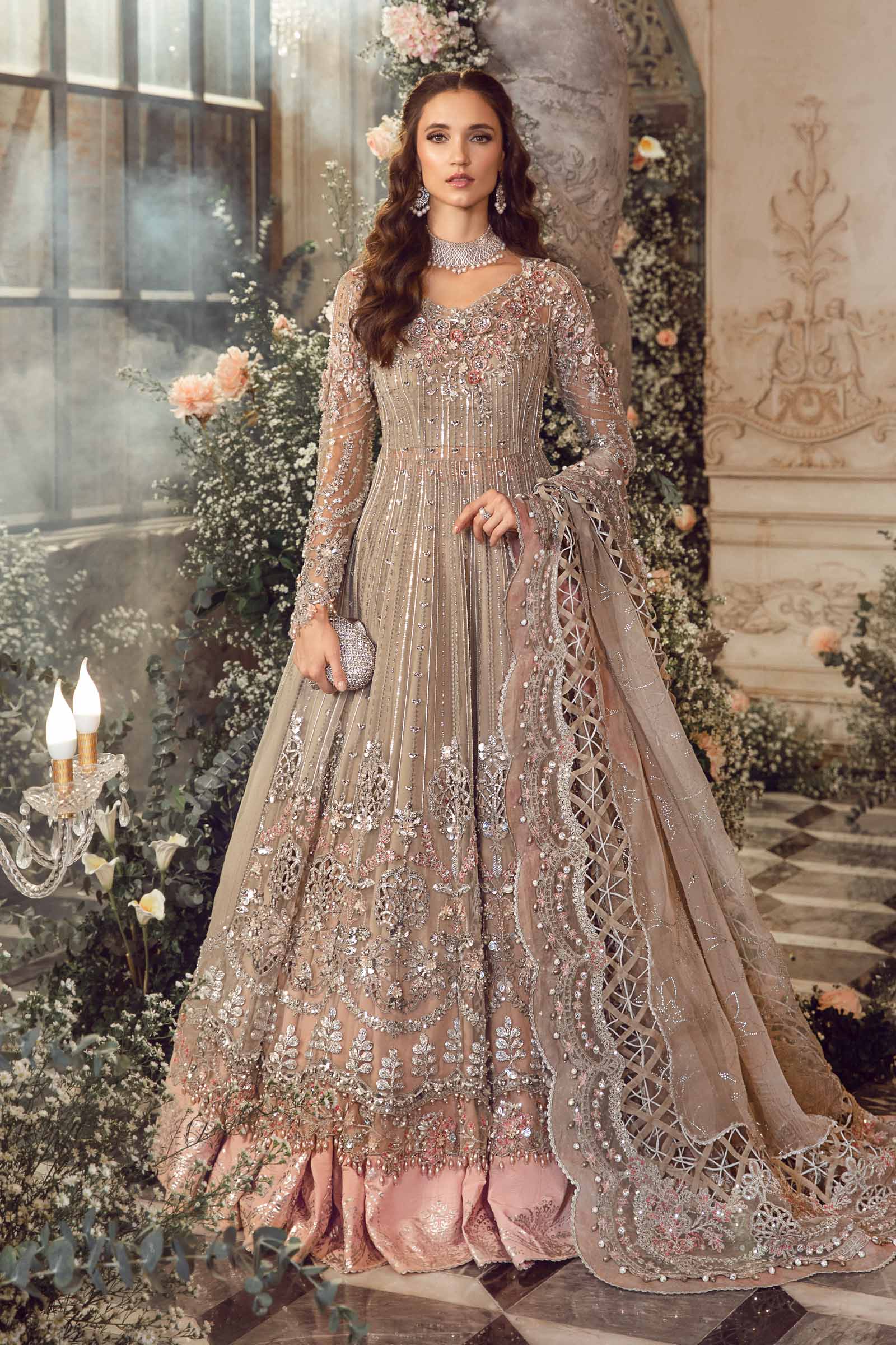 Mbroidered Grey By Maria.B - UNSTITCHED