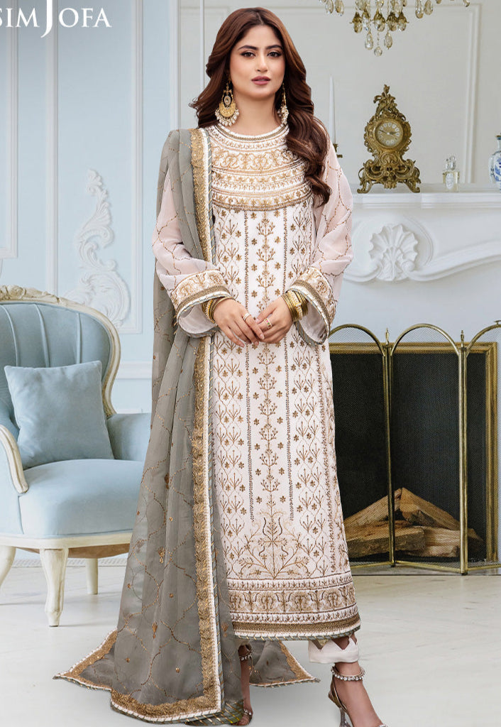 Embroidered Chiffon By Asim Jofa - UNSTITCHED
