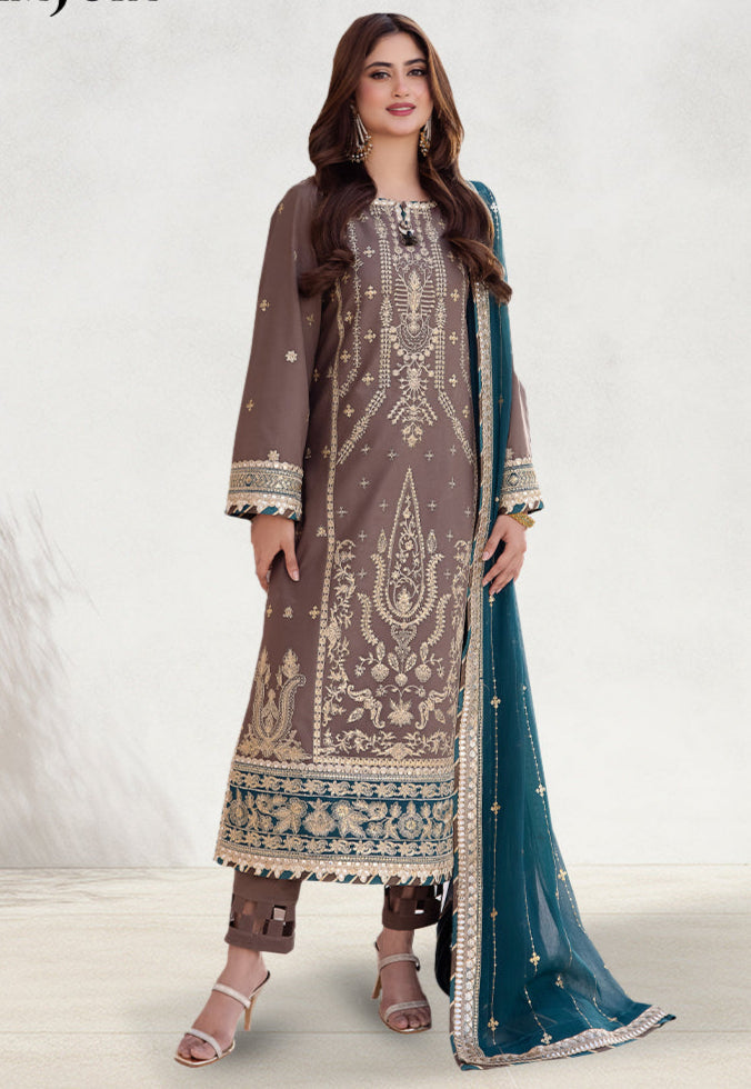 3 Piece Stitched MZD-13 - Luxury Embroidered Chiffon | AsimJofa