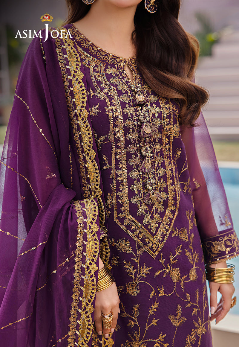 Embroidered Chiffon By Asim Jofa - UNSTITCHED