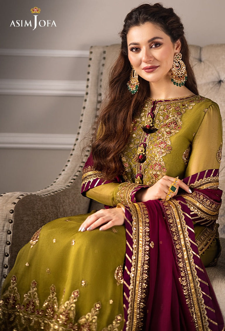 3 Piece Stitched Sequence Embroidered Chiffon LM-5 | AsimJofa (STITCHED)