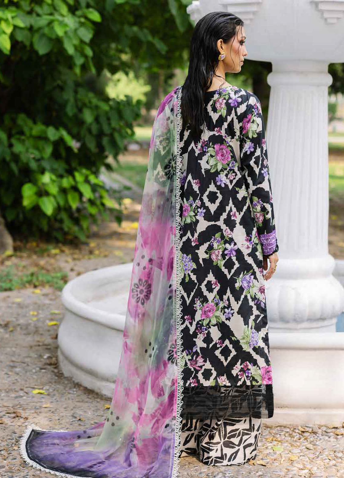 3 Piece Chikankari Lawn By Nureh - UNSTITCHED