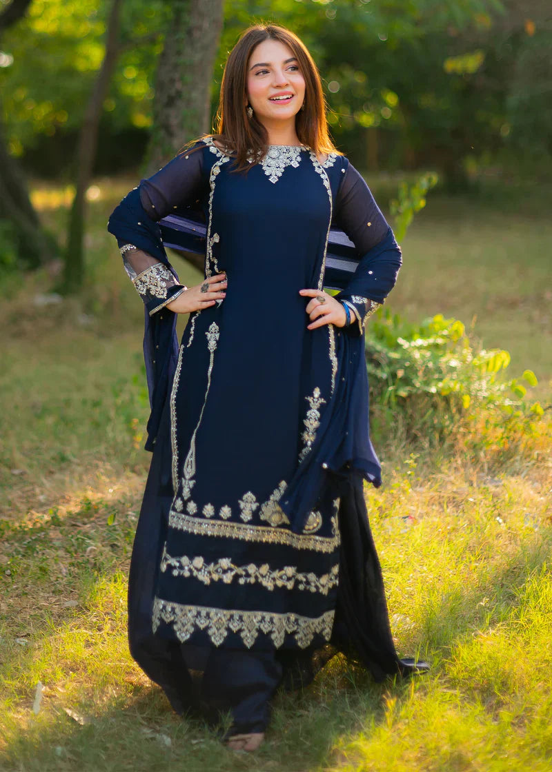 3 Piece Embroidered Laam - UNSTITCHED