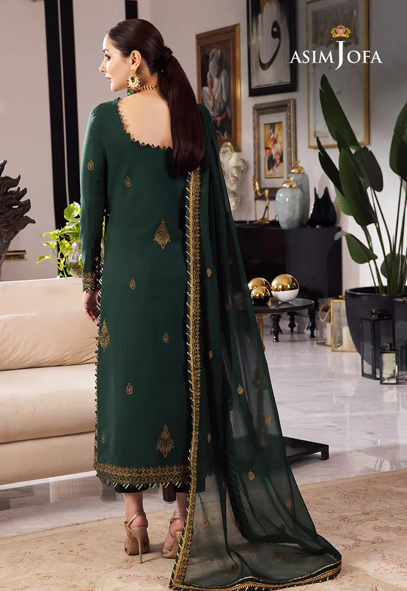 3 Piece Unstitched - Embroidered Chiffon PN-001 | Asim Jofa