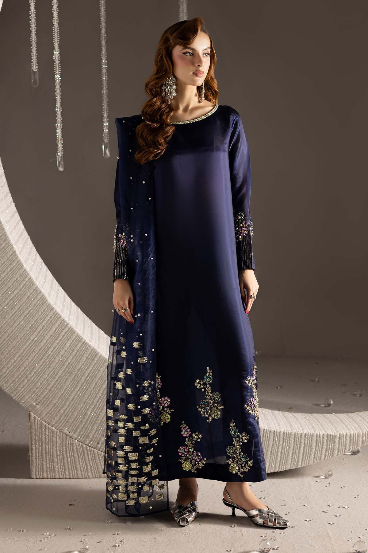 Twinkle by Nureh | Embroidered Raw Silk - 3 Piece Unstitched